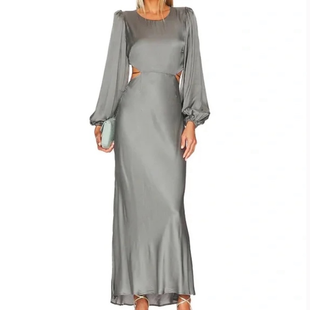 ASTR The Label Quinn Midi Dress Size XS / 0-2 in Gray / Sage